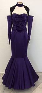 Abendkleid, Ballkleid aus lila Duchesse-Satin